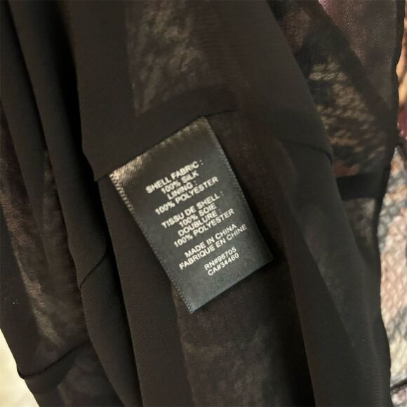 Rebecca Taylor Silk Mini Dress 2 Python Snake Print Long Sleeve Keyhole Neck - Picture 5 of 6